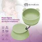 AppeKids bol silicon cu ventuza Little Bear 6m+ Raw Green