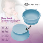 AppeKids bol silicon cu ventuza Kitty I pentru 6m+ Aqua Blue