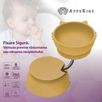 AppeKids bol silicon cu ventuza Kitty I pentru 6m+ Honey