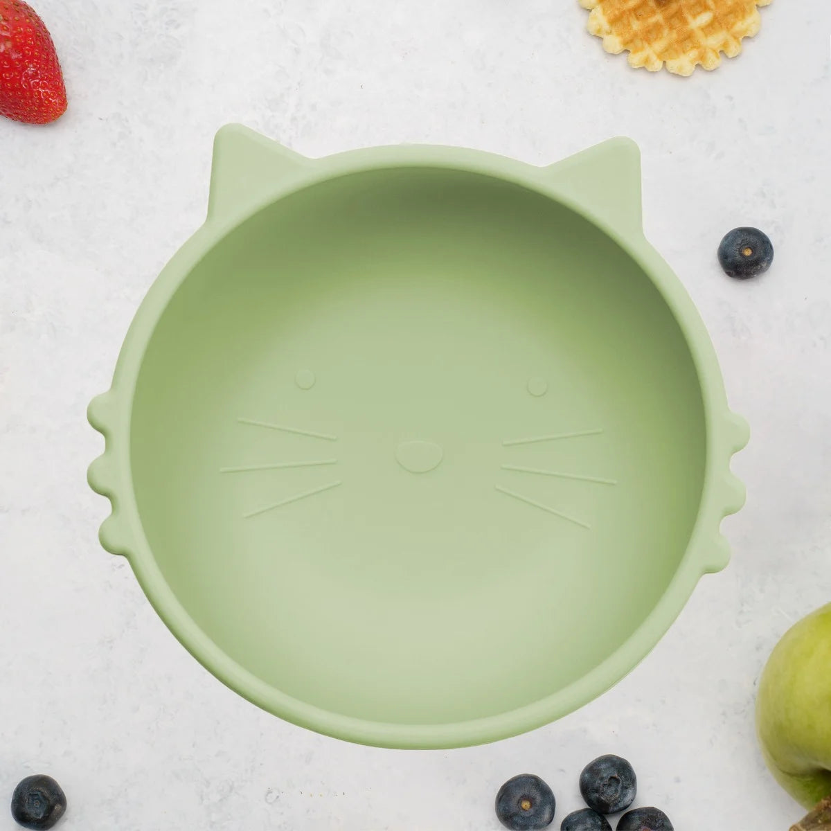 AppeKids bol silicon cu ventuza Kitty I pentru 6m+ Raw Green