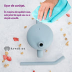 AppeKids cana din silicon cu pai 6m+ Aqua Blue