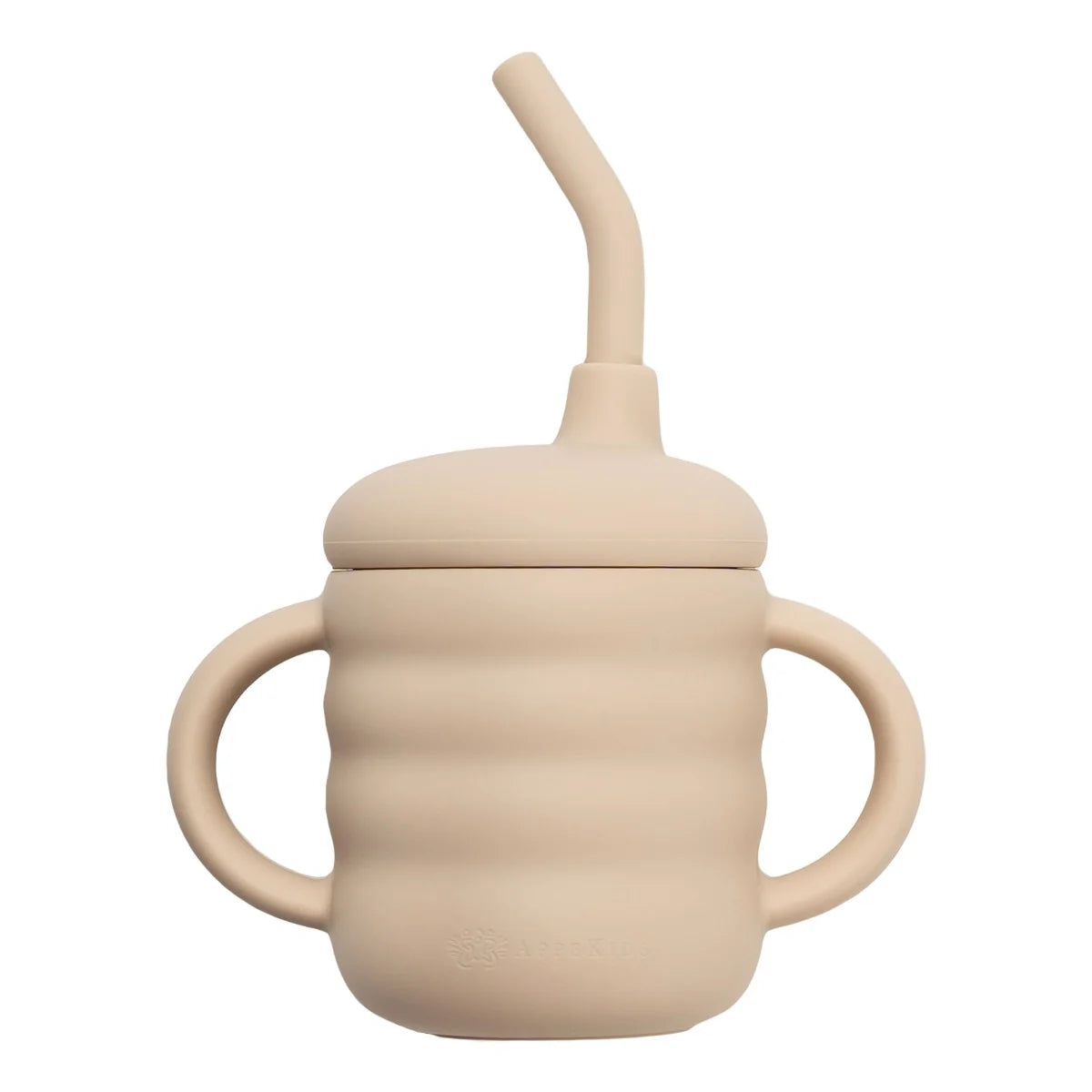 AppeKids cana din silicon cu pai 6m+ Bubble Beige