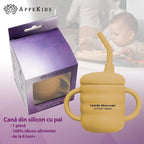 AppeKids cana din silicon cu pai 6m+ Honey