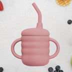 AppeKids cana din silicon cu pai 6m+ Old Rose