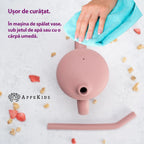 AppeKids cana din silicon cu pai 6m+ Old Rose