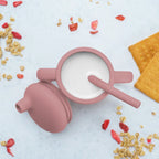 AppeKids cana din silicon cu pai 6m+ Old Rose