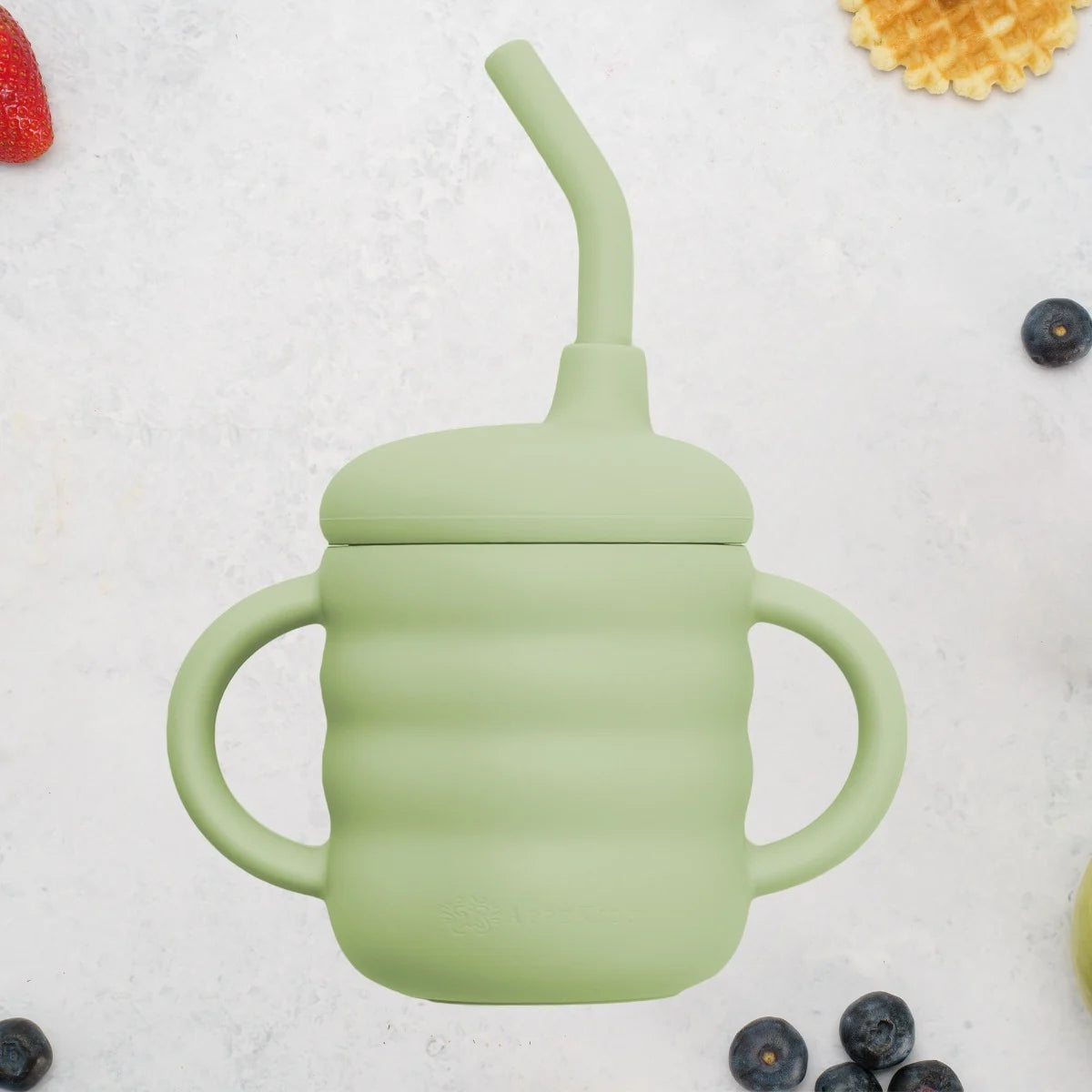 AppeKids cana din silicon cu pai 6m+ Raw Green