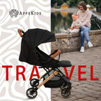 AppeKids carucior sport ultracompact Travel tip troller 6m+ Black