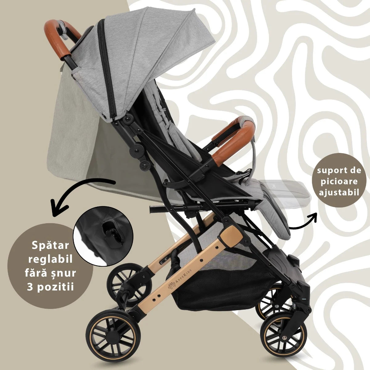 AppeKids carucior sport ultracompact Travel tip troller 6m+ Grey
