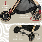 AppeKids carucior sport ultracompact Upp 0m+ Bubble Beige