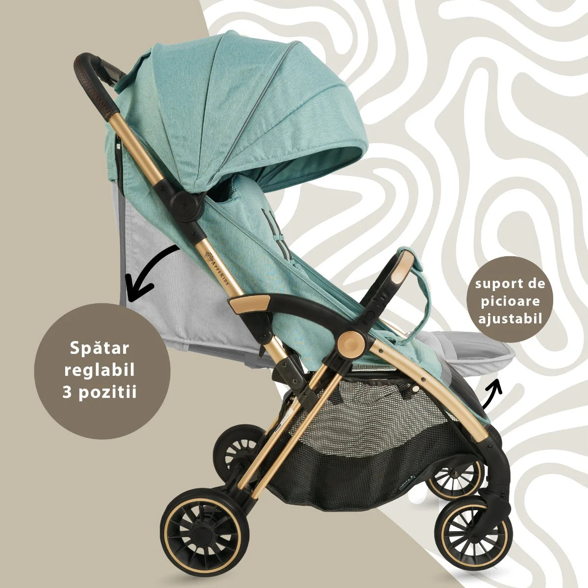 AppeKids carucior sport ultracompact Upp 0m+ River Green