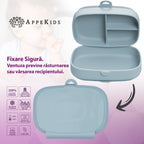 AppeKids caserola compartimentata din silicon cu ventuza Magic Box 6m+ Aqua Blue