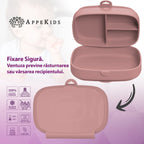 AppeKids caserola compartimentata din silicon cu ventuza Magic Box 6m+ Old Rose