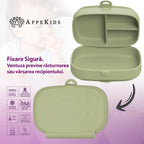 AppeKids caserola compartimentata din silicon cu ventuza Magic Box 6m+ Raw Green