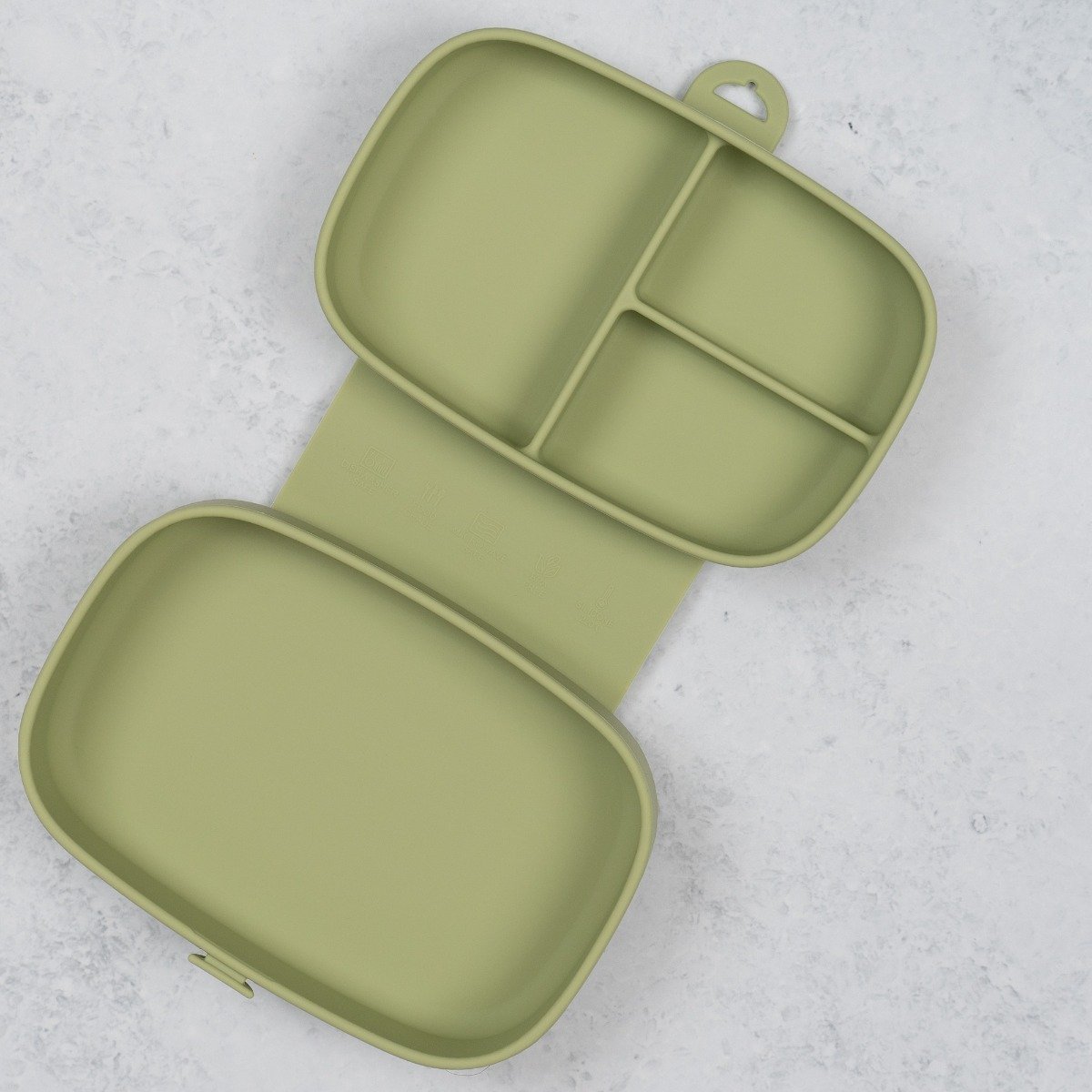 AppeKids caserola compartimentata din silicon cu ventuza Magic Box 6m+ Raw Green