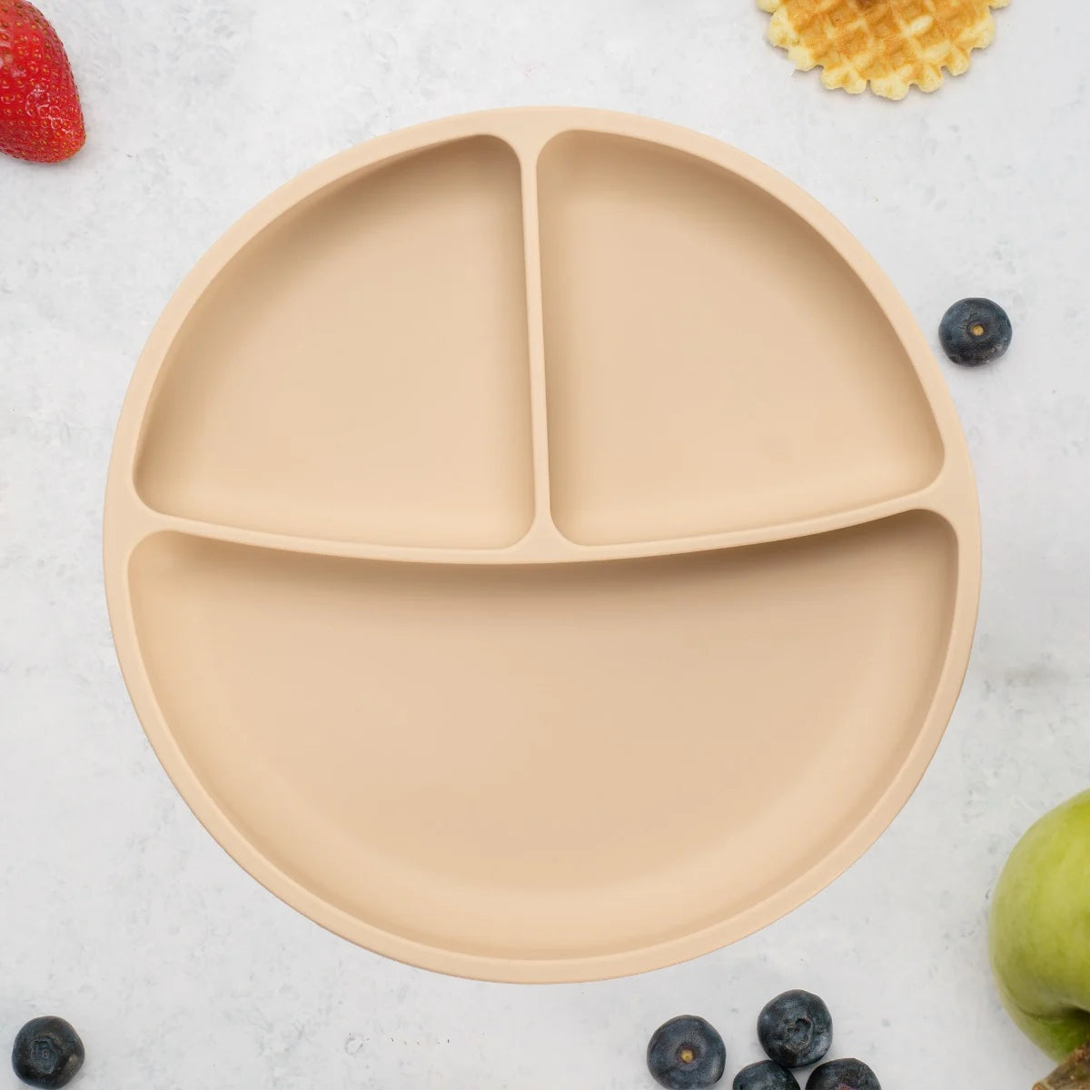 AppeKids farfurie silicon compartimentata cu ventuza 6m+ Bubble Beige
