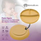 AppeKids farfurie silicon compartimentata cu ventuza 6m+ Honey