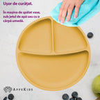 AppeKids farfurie silicon compartimentata cu ventuza 6m+ Honey
