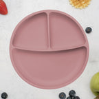AppeKids farfurie silicon compartimentata cu ventuza 6m+ Old Rose