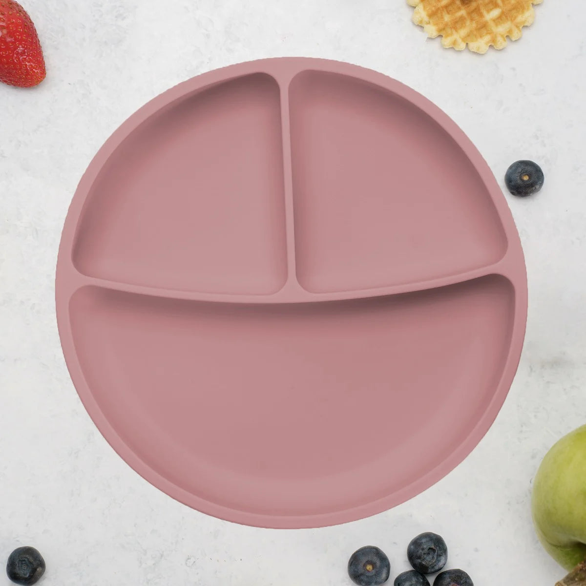 AppeKids farfurie silicon compartimentata cu ventuza 6m+ Old Rose