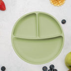 AppeKids farfurie silicon compartimentata cu ventuza 6m+ Raw Green
