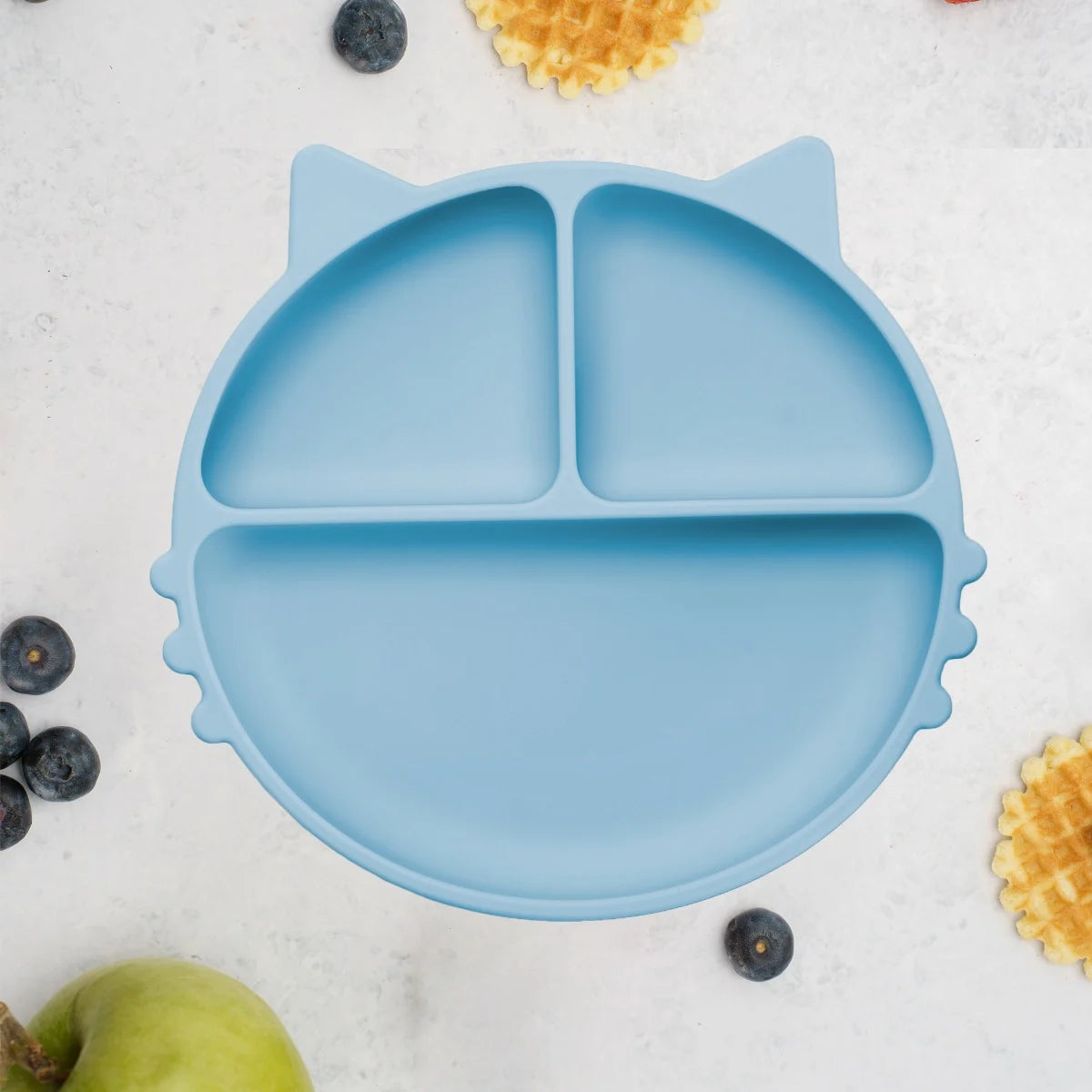 AppeKids farfurie silicon cu ventuza Kitty I pentru 6m+ Aqua Blue