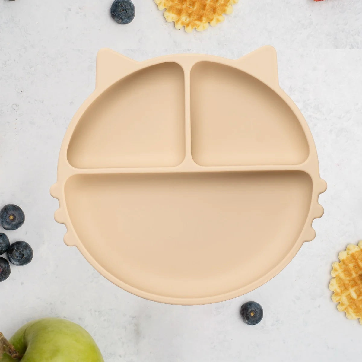 AppeKids farfurie silicon cu ventuza Kitty I pentru 6m+ Bubble Beige Imagine principală a produsului