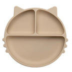 AppeKids farfurie silicon cu ventuza Kitty I pentru 6m+ Bubble Beige