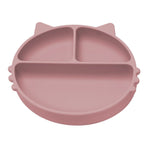 AppeKids farfurie silicon cu ventuza Kitty I pentru 6m+ Old Rose