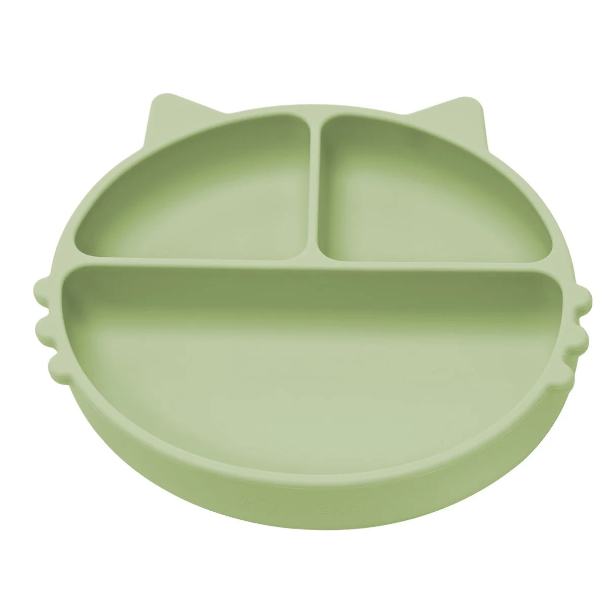 AppeKids farfurie silicon cu ventuza Kitty I pentru 6m+ Raw Green