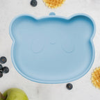 AppeKids farfurie silicon cu ventuza Little Bear 6m+ Aqua Blue