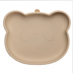AppeKids farfurie silicon cu ventuza Little Bear 6m+ Bubble Beige