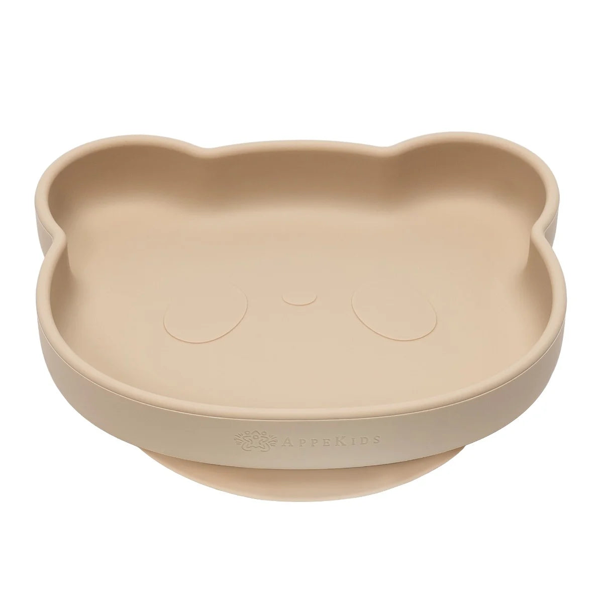 AppeKids farfurie silicon cu ventuza Little Bear 6m+ Bubble Beige