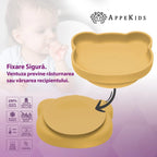 AppeKids farfurie silicon cu ventuza Little Bear 6m+ Honey