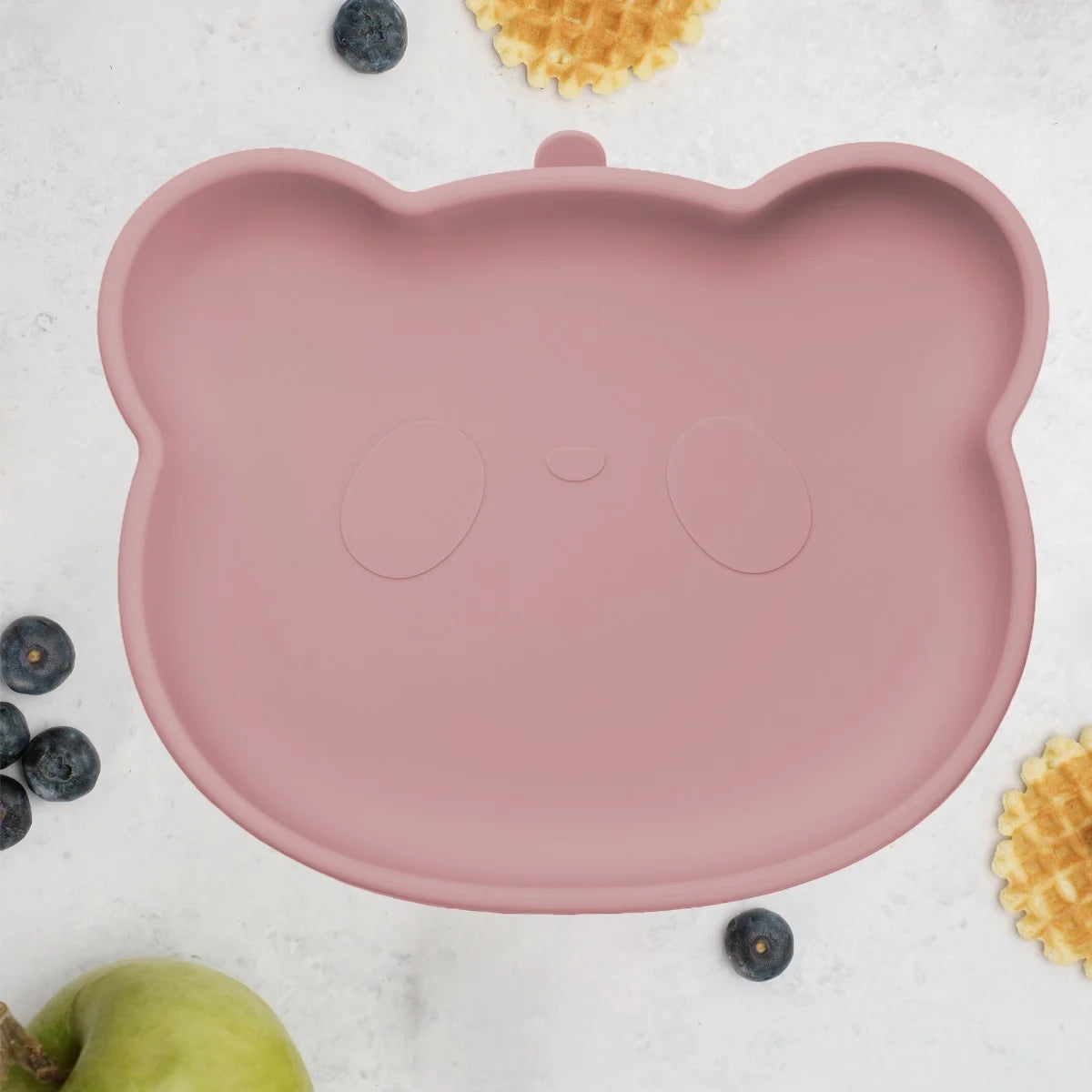 AppeKids farfurie silicon cu ventuza Little Bear 6m+ Old Rose