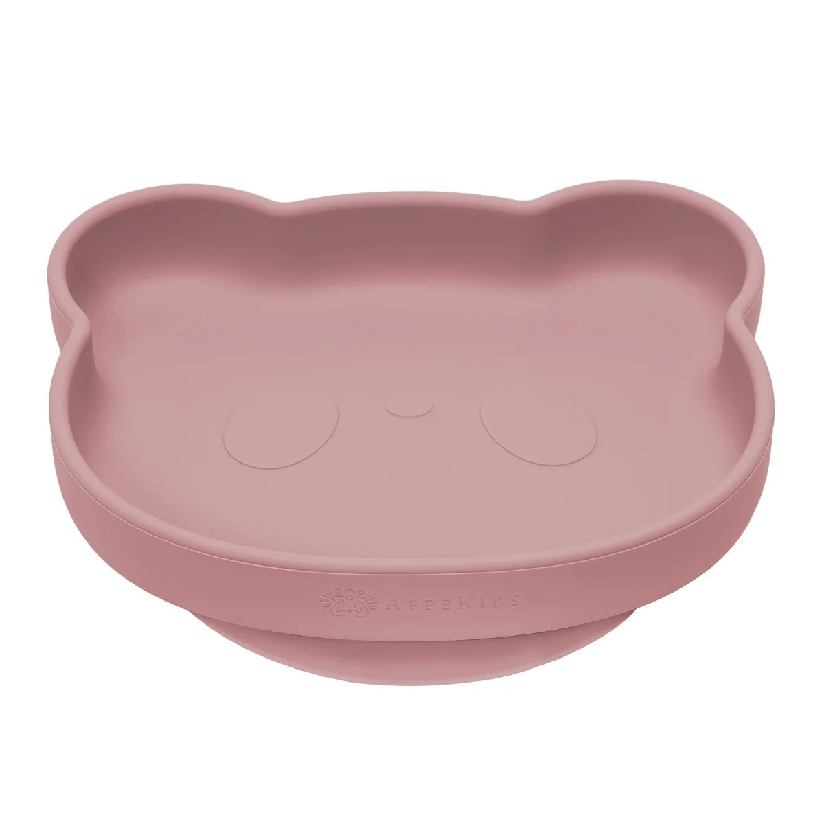 AppeKids farfurie silicon cu ventuza Little Bear 6m+ Old Rose