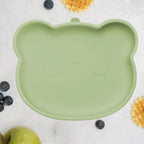 AppeKids farfurie silicon cu ventuza Little Bear 6m+ Raw Green