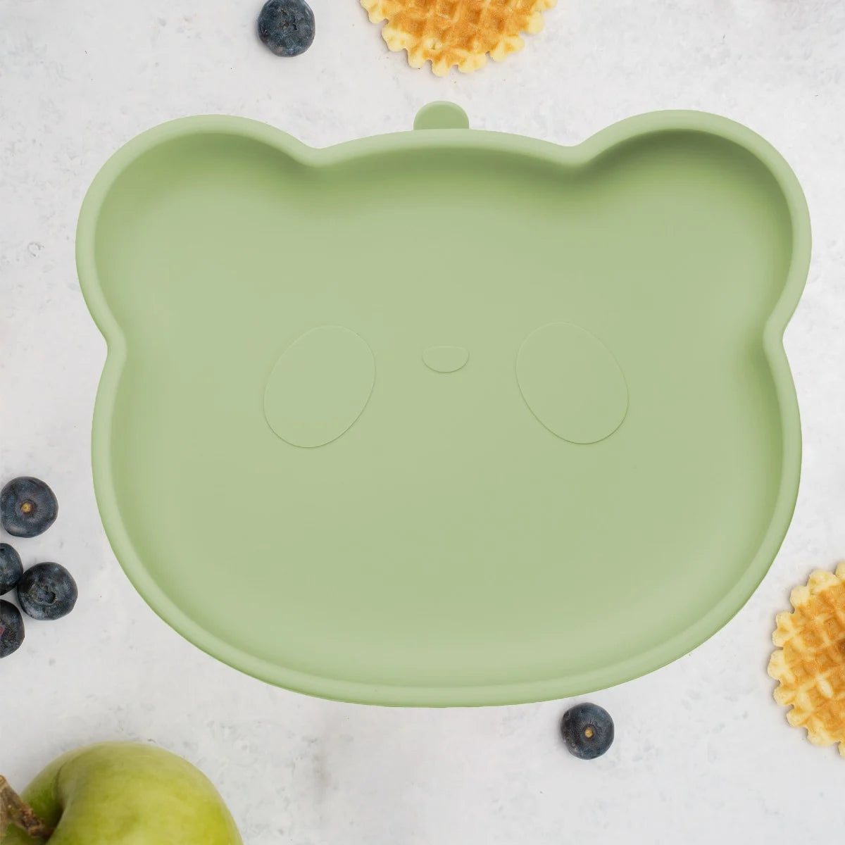 AppeKids farfurie silicon cu ventuza Little Bear 6m+ Raw Green