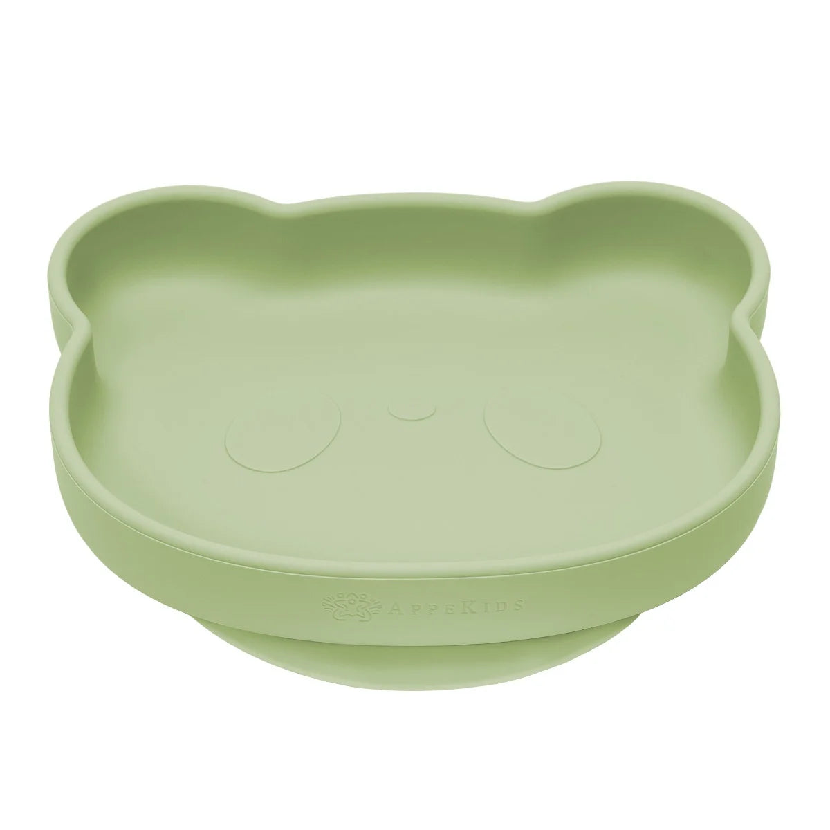 AppeKids farfurie silicon cu ventuza Little Bear 6m+ Raw Green