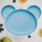 AppeKids farfurie silicon cu ventuza Panda 6m+ Aqua Blue