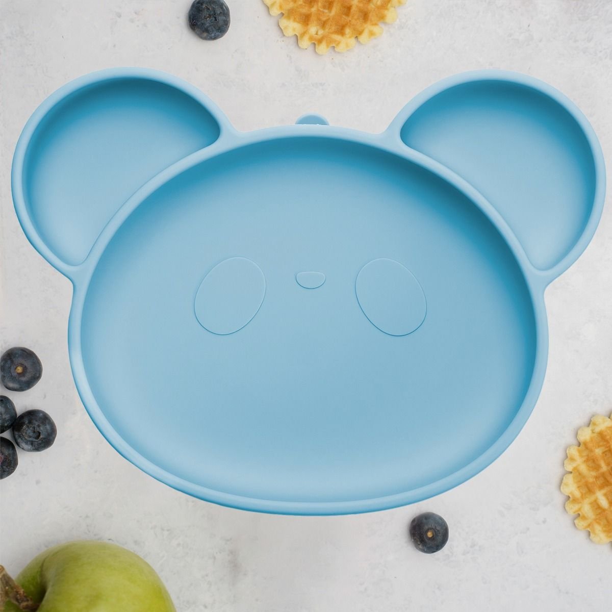 AppeKids farfurie silicon cu ventuza Panda 6m+ Aqua Blue