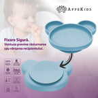AppeKids farfurie silicon cu ventuza Panda 6m+ Aqua Blue