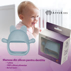 AppeKids jucarie dentitie din silicon Manusa Kitty 3m+ Aqua Blue