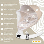 AppeKids leagan electric cu senzor de miscare Evoque 0m+ Bubble Beige