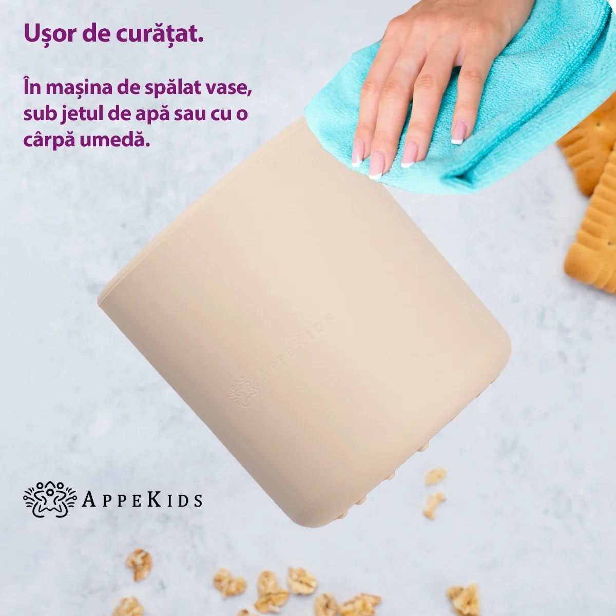 AppeKids pahar din silicon 6m+ Bubble Beige