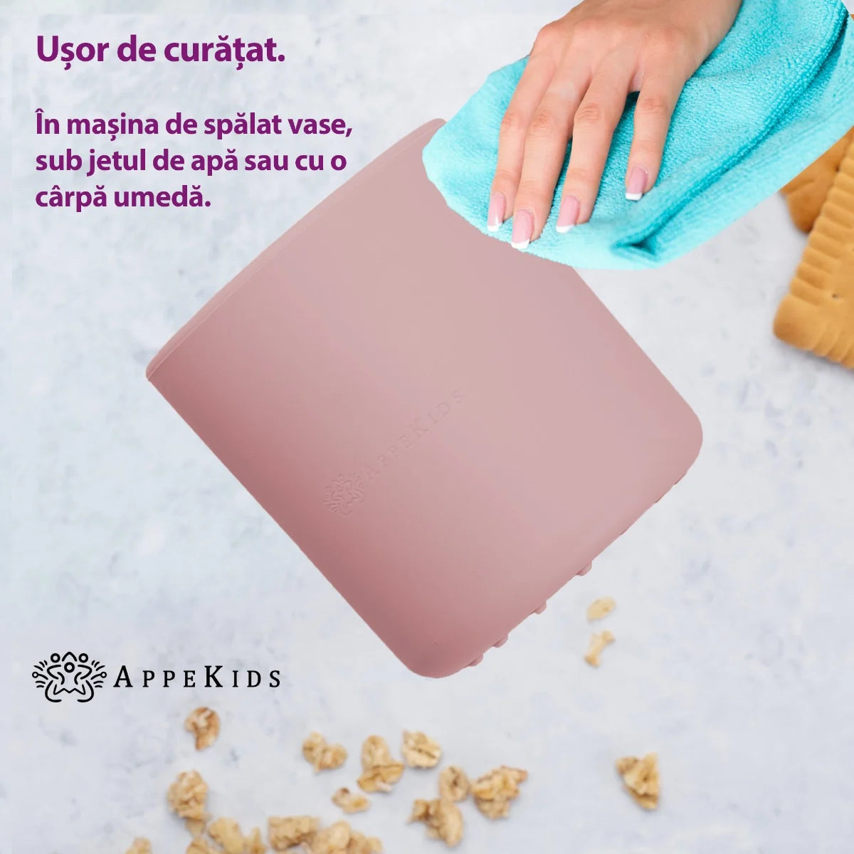 AppeKids pahar din silicon 6m+ Old Rose