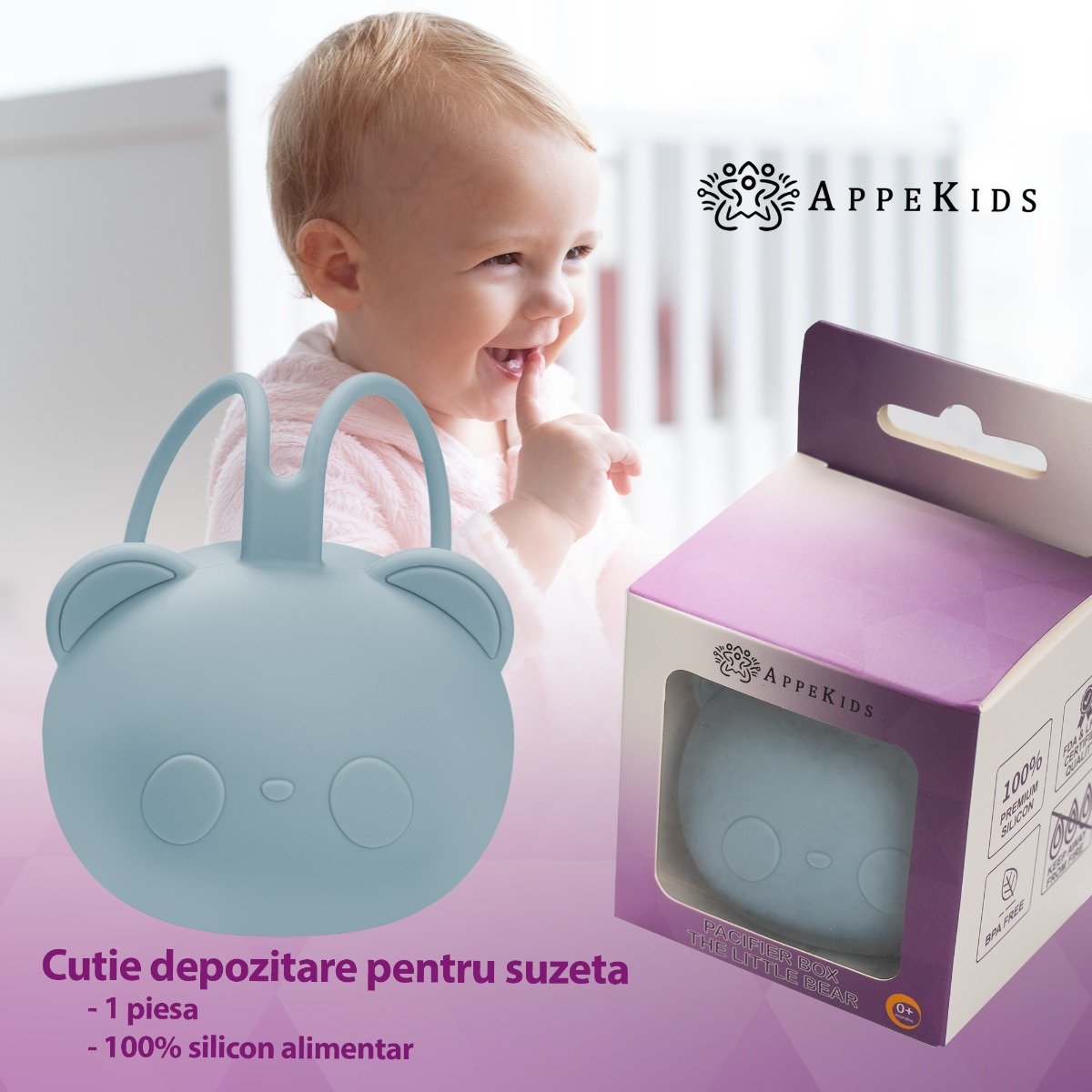 AppeKids port suzeta silicon The Little Bear 0m+ Aqua Blue