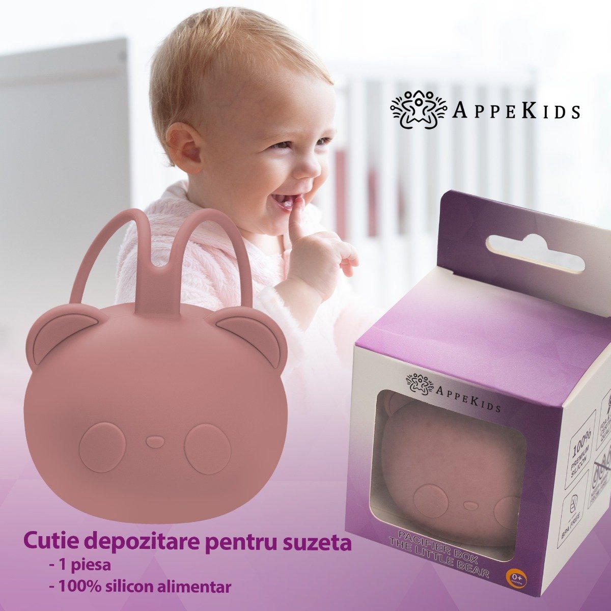 AppeKids port suzeta silicon The Little Bear 0m+ Old Rose