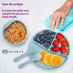 AppeKids set diversificare Basic silicon din 4 piese 6m+ Aqua Blue