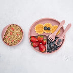 AppeKids set diversificare Basic silicon din 4 piese 6m+ Old Rose